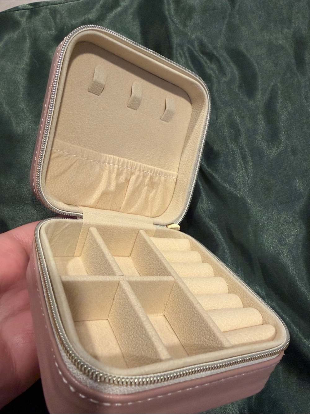 Compact Pink Travel Jewelry Case